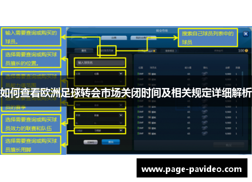 如何查看欧洲足球转会市场关闭时间及相关规定详细解析
