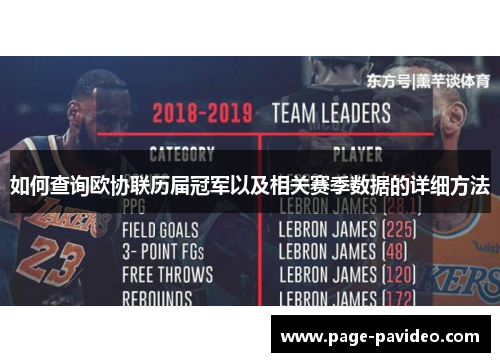 如何查询欧协联历届冠军以及相关赛季数据的详细方法